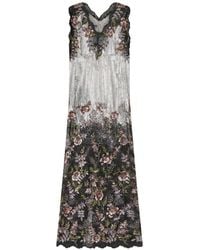 Rabanne - Floral-Embroidered Chainmail Maxi Dress - Lyst