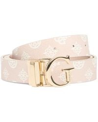 Guess - Monogram-Print Logo-Buckle Belt - Lyst