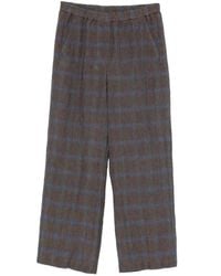 Diega - Check-Pattern Wide-Leg Trousers - Lyst