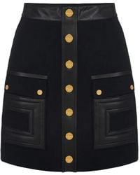 Elisabetta Franchi - Button-Embellished Mini Skirt - Lyst