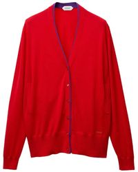 Versace - Embroidered Wool Knit Cardigan - Lyst