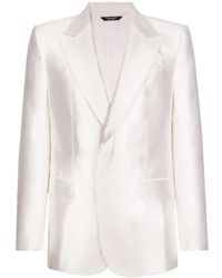 Dolce & Gabbana - Single-Breasted Silk Blazer - Lyst