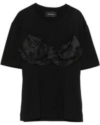 Simone Rocha - Ruffled Satin-Panel T-Shirt - Lyst