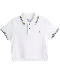 Vivienne Westwood - Orb-Embroidered Cropped Polo Top - Lyst