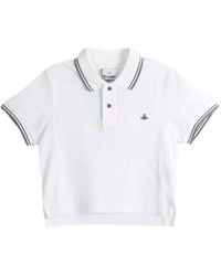 Vivienne Westwood - Orb-Embroidered Cropped Polo Top - Lyst