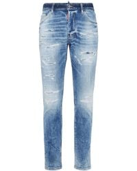 DSquared² - Distressed Stretch-Cotton Jeans - Lyst