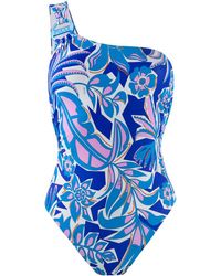 Emilio Pucci Asymmetrisch Badpak - Blauw