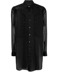Rick Owens - Jumbo Fogpocket Semi-Sheer Shirt - Lyst