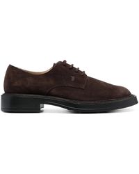 Tod's - Suede Derby Shoes - Lyst