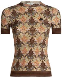 Etro - Paisley-Print Ribbed-Knit Top - Lyst