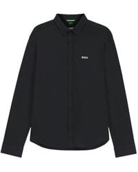 BOSS - Katoenen-Jersey Overhemd Met Natuurlijk Stretch En Gekreukt Effect - Lyst