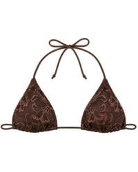 MC2 Saint Barth - Lace-Overlay Triangle Bikini Top - Lyst