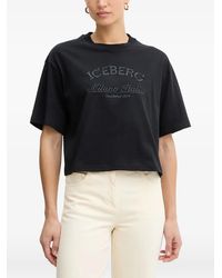 Iceberg - Boxy-Fit Embroidered-Logo T-Shirt - Lyst
