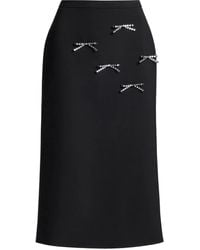 Elie Saab - Bow-Detail Midi Skirt - Lyst