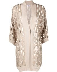 Brunello Cucinelli - Sequin-embellished Knitted Cardigan - Lyst