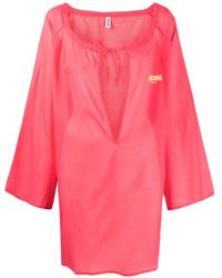 Moschino - Kleid Mit Logo-Print - Lyst