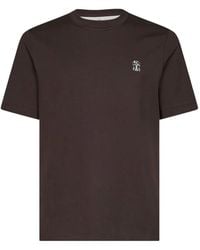 Brunello Cucinelli - Logo Cotton T-Shirt - Lyst