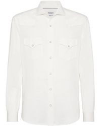 Brunello Cucinelli - Long-Sleeve Polo Shirt - Lyst