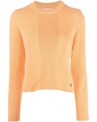 Calvin Klein - Ribbed-detail Recycled-cotton Jumper - Lyst