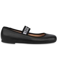 Love Moschino - Logo-Strap Ballet Flats - Lyst