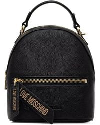 Love Moschino - Logo-Tag Pebbled Backpack - Lyst