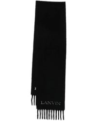 Lanvin - Logo Fringed Scarf - Lyst