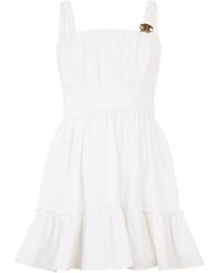 Roberto Cavalli - Monogram-Plaque Tiered Dress - Lyst
