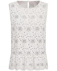Marella - Broderie-Anglaise Crew Neck Top - Lyst