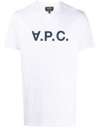 A.P.C. - Camiseta con logo afelpado - Lyst