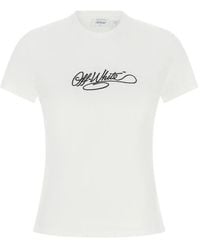 Off-White c/o Virgil Abloh - T-Shirt À Logo Brodé - Lyst