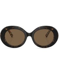 Dolce & Gabbana - Carretto-Print Round-Frame Sunglasses - Lyst