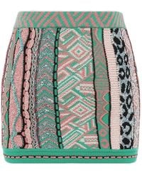 Laneus - Gebreide Mini-Rok Met Patroon - Lyst