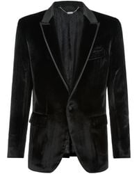 Billionaire - Elegant Herringbone-Pattern Velvet Blazer - Lyst