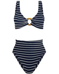 Hunza G - Nadine Striped Seersucker Bikini - Lyst
