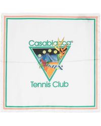 Casablancabrand - Tennis Club Square Silk Scarf - Lyst