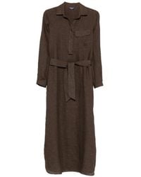 Emporio Armani - Belted Shirt Midi Dress - Lyst