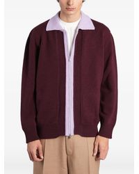 Laneus - Cardigan Bicolore À Fermeture Zippée - Lyst