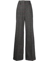 Alberta Ferretti - Wide-Leg Check Trousers - Lyst