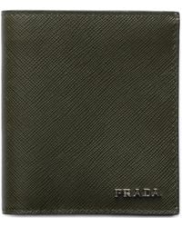Prada - Metal Lettering Saffiano Leather Wallet - Lyst