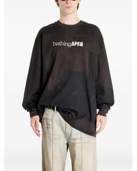 A Bathing Ape - Logo-Print Tie-Dye Long-Sleeve T-Shirt - Lyst