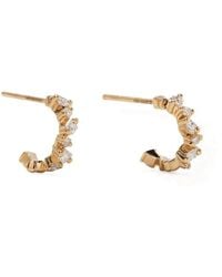 Suzanne Kalan - 18Kt Princess Cut Diamond Hoop Earrings - Lyst