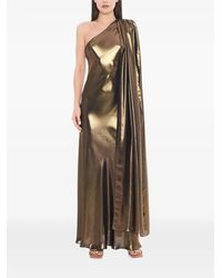 Tessitura - Robe Longue À Une Épaule Et Effet Métallisé Golden - Lyst