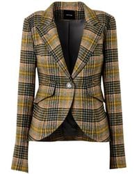Smythe - Check-Pattern Single-Breasted Blazer - Lyst