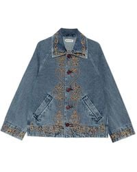 Bode - Veste Rawlins En Denim À Broderies - Lyst
