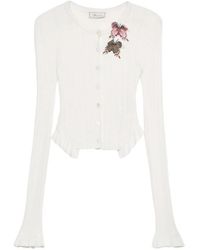 Blumarine - Ruffled Cardigan - Lyst