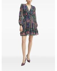 Morgan - Abstract-Print V-Neck Mini Dress - Lyst