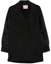 Twinset - Double-Breasted Panelled Jacket - Lyst