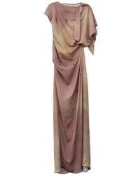 YANGKEHAN - Draped Maxi Silk Dress - Lyst