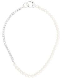 Hatton Labs - Sterling Silver Pearl Tennis Necklace - Lyst