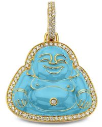 Buddha Mama - Diamond Happy Buddha Pendant - Lyst